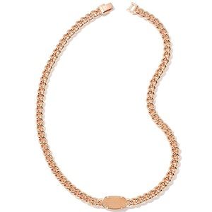 Kendra Scott Elisa Oval Chain Pendant Necklace Drusy And Rose Gold